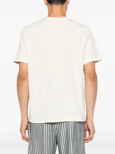Jw Anderson Mens Ecru Circular Brand-print Cotton T-shirt In Neutral
