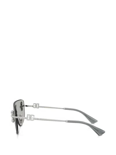 Dolce & Gabbana Shield-frame Sunglasses In Silver