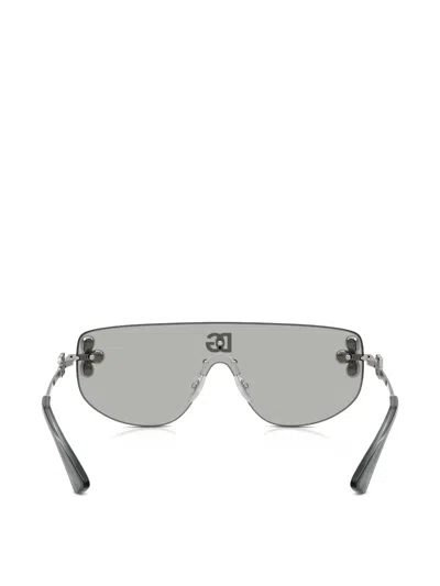 Dolce & Gabbana Shield-frame Sunglasses In Silver