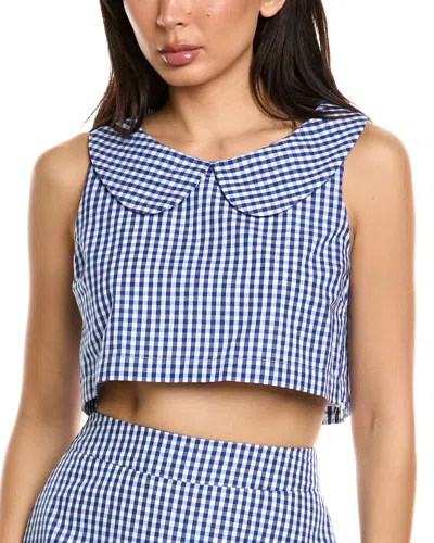 Luxe Always Check Top In Blue