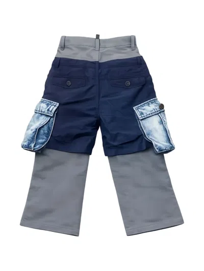 Dsquared2 Layered Cargo Pants In Blue