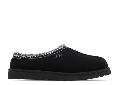 Ugg Tasman Ii Suede Slippers With Wool Lining And Contrast Stitching In Black