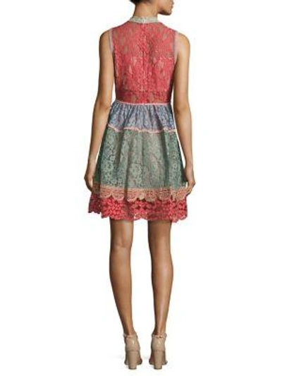 Shop Alexis Vedette Colorblock Lace Dress In Multicolor