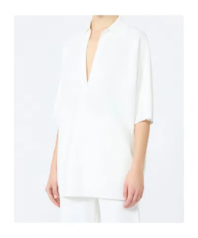Max Mara Short Sleeve Sweater In White