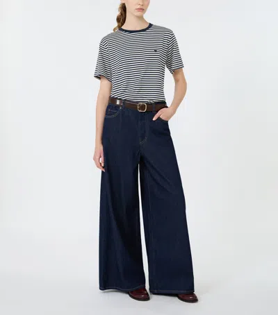 Weekend Max Mara Cotton Stripe T-shirt In Navy