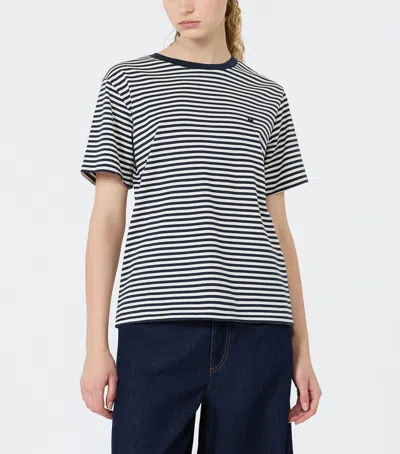 Weekend Max Mara Cotton Stripe T-shirt In Navy