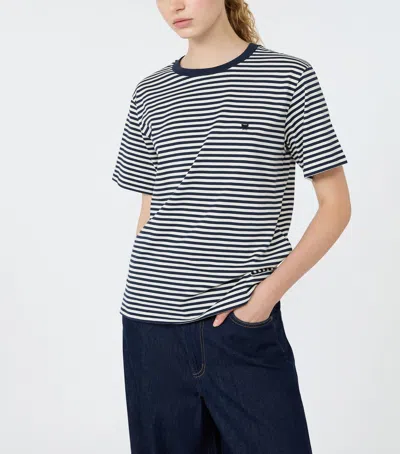 Weekend Max Mara Cotton Stripe T-shirt In Navy