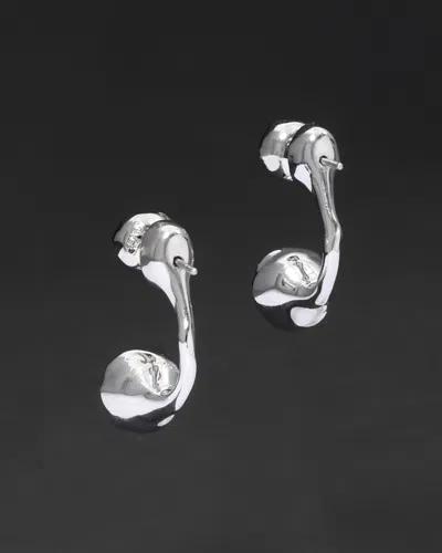 Alexis Bittar Asterales Silver Front Back Earring- In Silver
