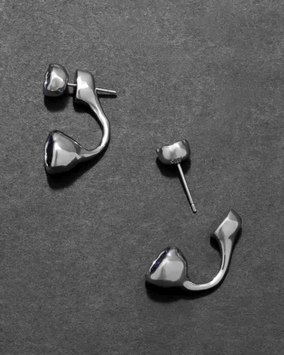 Alexis Bittar Asterales Silver Front Back Earring- In Silver