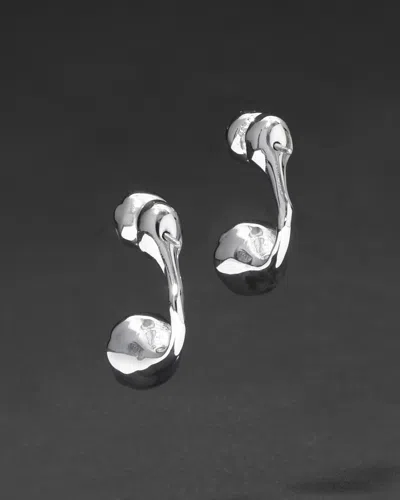Alexis Bittar Asterales Silver Front Back Earring- In Silver