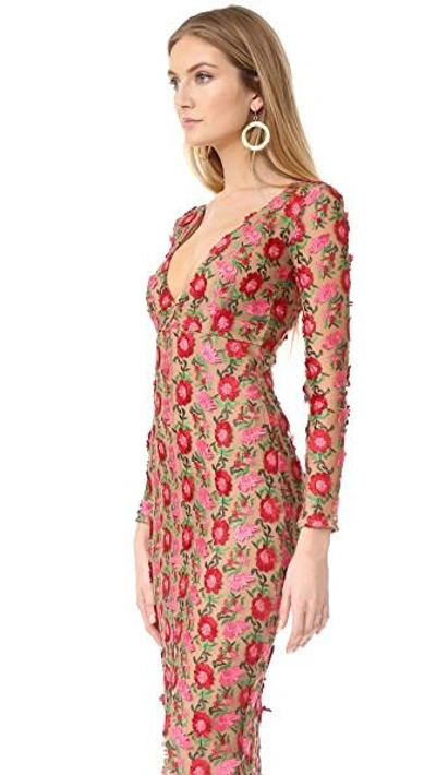 Shop For Love & Lemons Amelia Textured Midi Dress In Rosebed