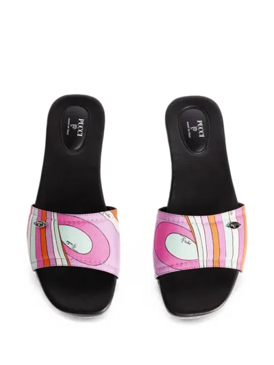 Pucci Iride-print Silk Slip-ons In Multi
