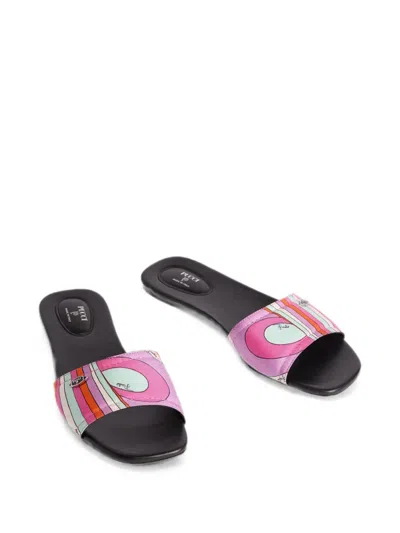 Pucci Iride-print Silk Slip-ons In Multi