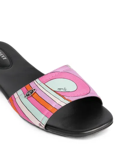 Pucci Iride-print Silk Slip-ons In Multi