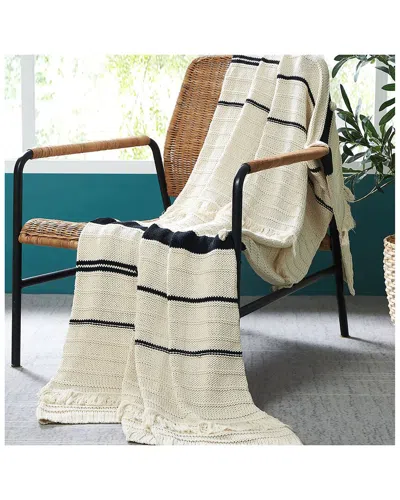 Modern Threads 100% Cotton Knit Throw In Black