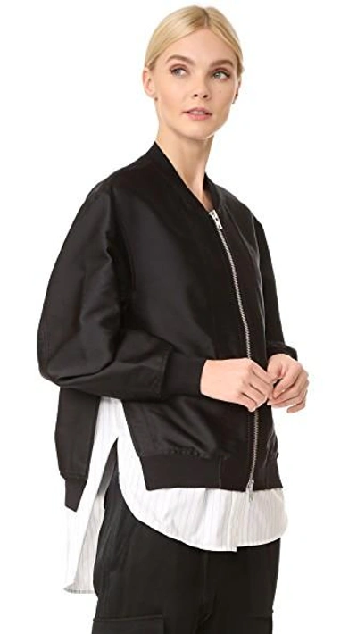 Shop 3.1 Phillip Lim / フィリップ リム Bomber Jacket With Shirting In Black