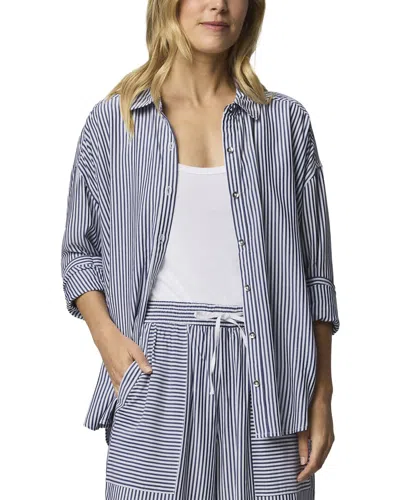 Splendid Ella Stripe Button-up Shirt In Blue