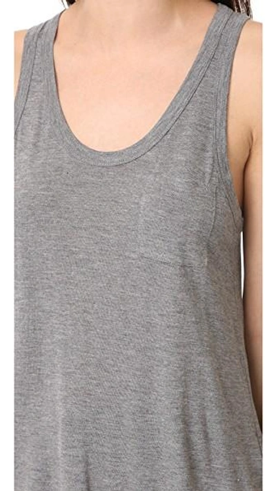 Shop Alexander Wang T Classic Cropped Tank With Pocket In Heather Grey