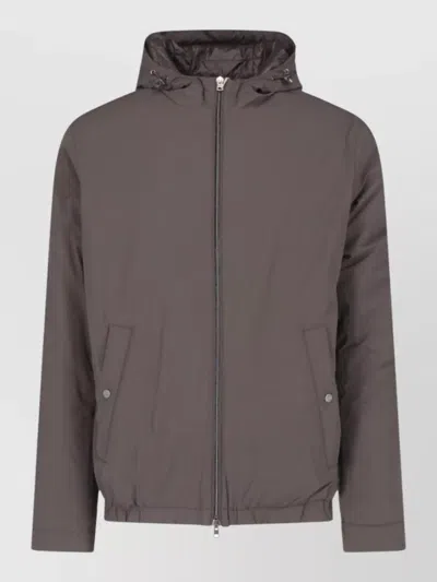 Herno Hooded Coat Packable Design Elastic Hem In Multi
