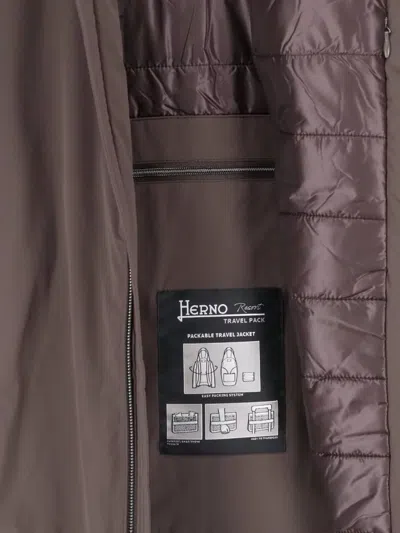 Herno Hooded Coat Packable Design Elastic Hem In Multi