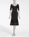 DOLCE & GABBANA WOOL DRESS WITH CONTRASTING COLORED TOPSTITCHING,F64X8TFUCDTN0000