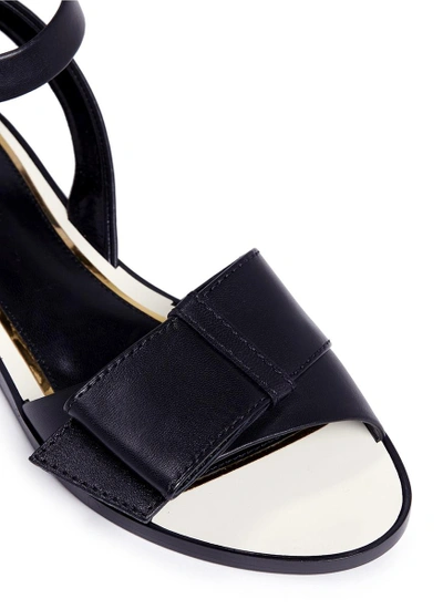 Shop Lanvin Bow Band Ankle Strap Leather Sandals