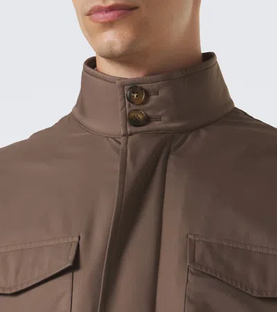 Canali Technical Field Jacket In Brown