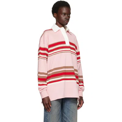 Amiri Striped Oversized Long-sleeve Polo In Multi