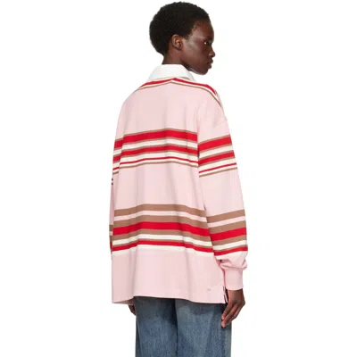 Amiri Striped Oversized Long-sleeve Polo In Multi