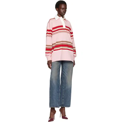 Amiri Striped Oversized Long-sleeve Polo In Multi