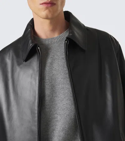 Loewe Leather Jacket In Black