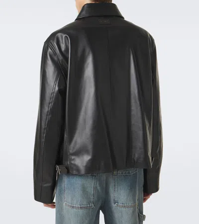 Loewe Leather Jacket In Black