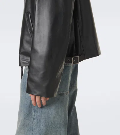 Loewe Leather Jacket In Black