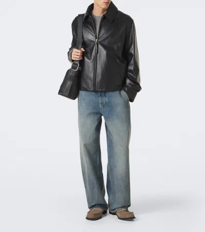 Loewe Leather Jacket In Black