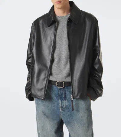 Loewe Leather Jacket In Black