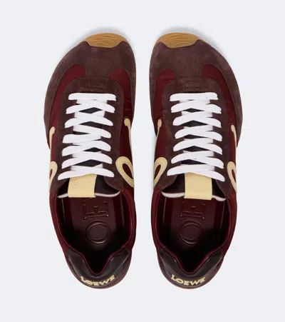 Loewe Ballet Runner 2.0 Nylon And Suede Sneakers With Side Logo In Brown