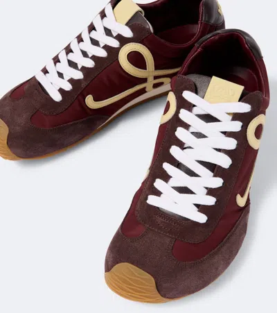 Loewe Ballet Runner 2.0 Nylon And Suede Sneakers With Side Logo In Brown