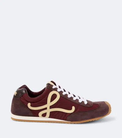 Loewe Ballet Runner 2.0 Nylon And Suede Sneakers With Side Logo In Brown