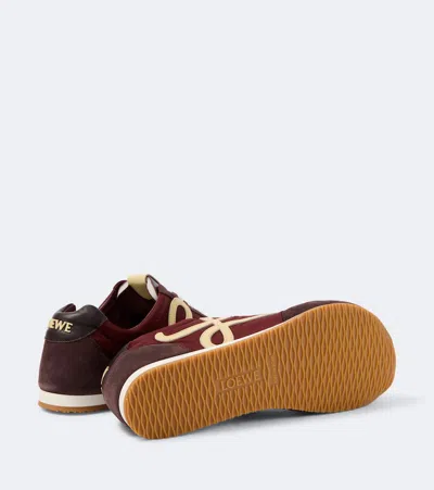 Loewe Ballet Runner 2.0 Nylon And Suede Sneakers With Side Logo In Brown