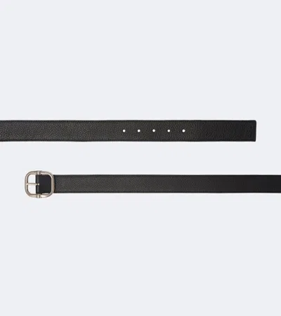 Loewe Loop Reversible Leather Belt In Black