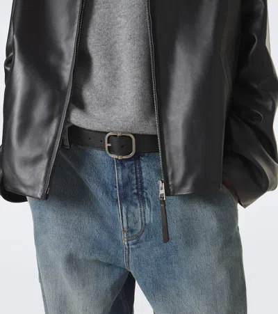 Loewe Loop Reversible Leather Belt In Black