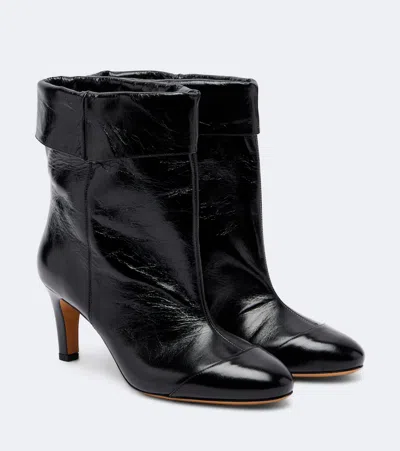 Isabel Marant Eldra Leather Ankle Boots In Black