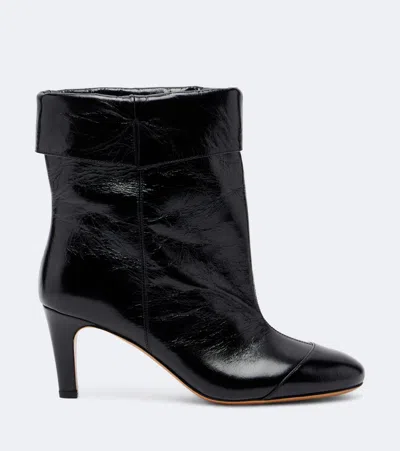 Isabel Marant Eldra Leather Ankle Boots In Black