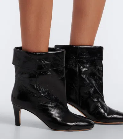 Isabel Marant Eldra Leather Ankle Boots In Black