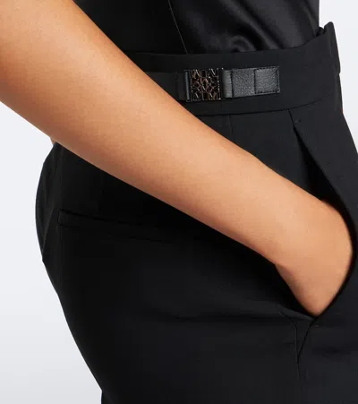 Max Mara Wool-blend Slim Pants In Black