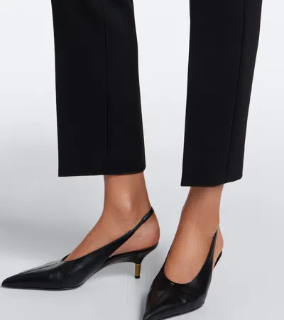 Max Mara Wool-blend Slim Pants In Black