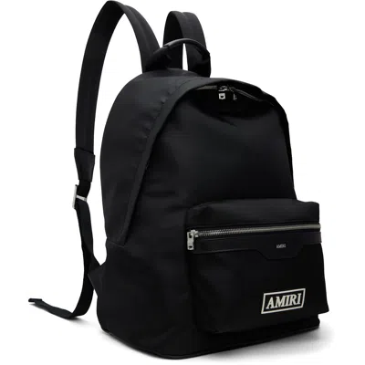 Amiri Black Logo Patch Nylon Backpack In Black