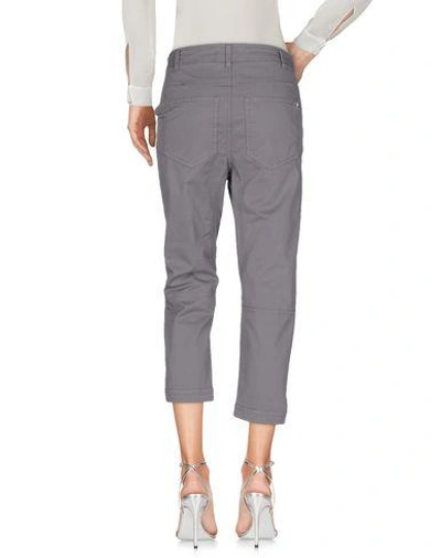 Shop Dondup Cropped Pants & Culottes In Lead