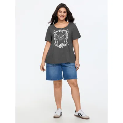 Bloomchic Cotton Sumerween Skull Print T-shirt