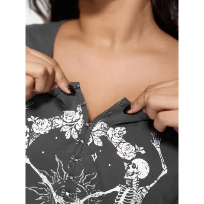 Bloomchic Cotton Sumerween Skull Print T-shirt